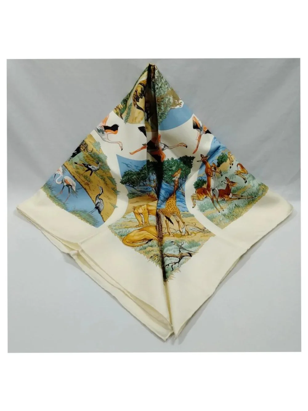 Authentic Hermès Tanzanie Silk Carré 90 Scarf Safari Animal Print